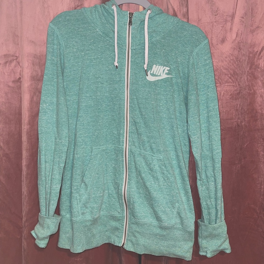 Turquoise Nike zip up hoodie